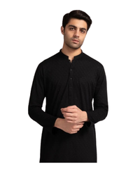 BLACK COTTON FORMAL KURTA