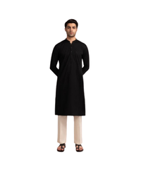 BLACK COTTON FORMAL KURTA