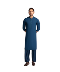 BLUE SEMI-FORMAL KAMEEZ SHALWAR