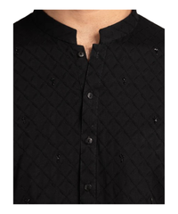 BLACK COTTON FORMAL KURTA