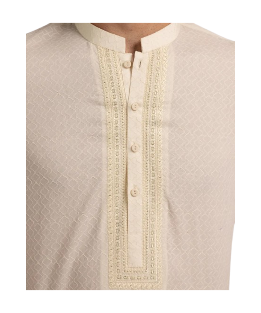 CREAM COTTON FORMAL KURTA