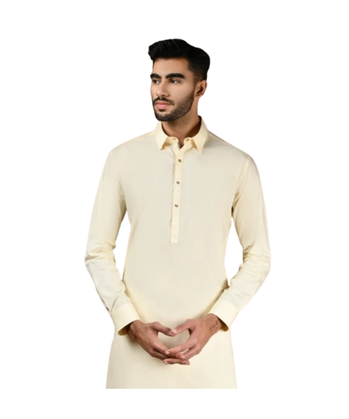 Cream Cotton Formal Kameez Shalwar