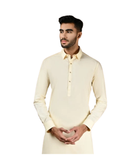 Cream Cotton Formal Kameez Shalwar