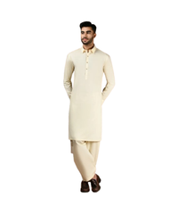 Cream Cotton Formal Kameez Shalwar