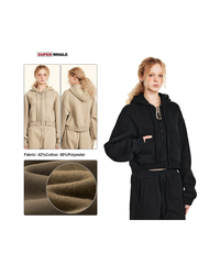 Crop Zip up Thick Hoodie