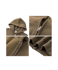 Crop Zip up Thick Hoodie