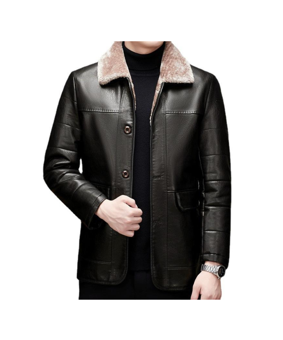 Leather Fleece Coat