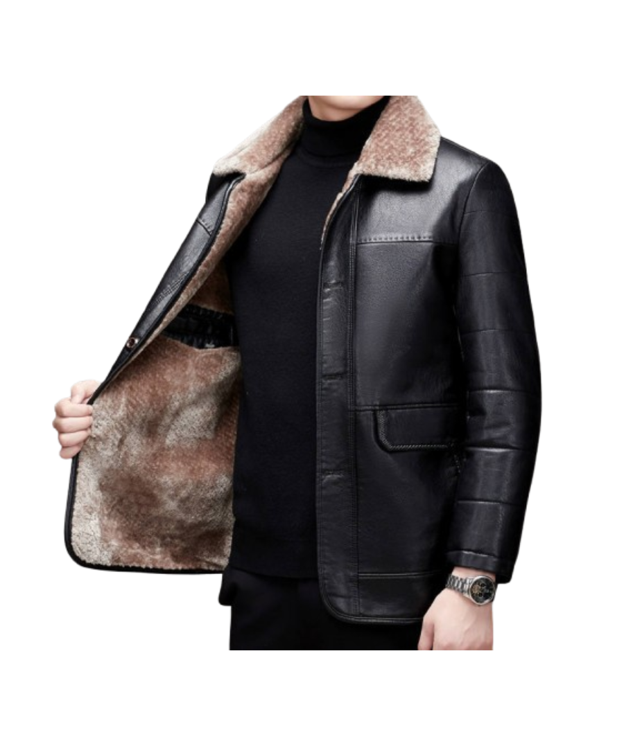 Leather Fleece Coat
