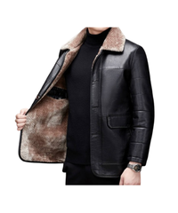 Leather Fleece Coat