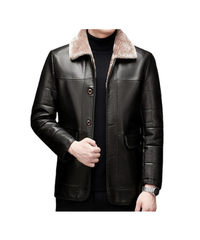 Leather Fleece Coat