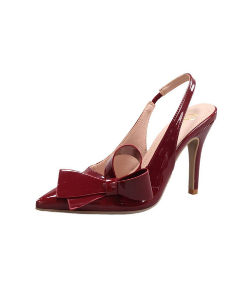 Open Back Patent Leather High Heel