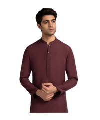MAROON COTTON SEMI-FORMAL KURTA