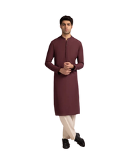MAROON COTTON SEMI-FORMAL KURTA