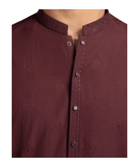 MAROON COTTON SEMI-FORMAL KURTA