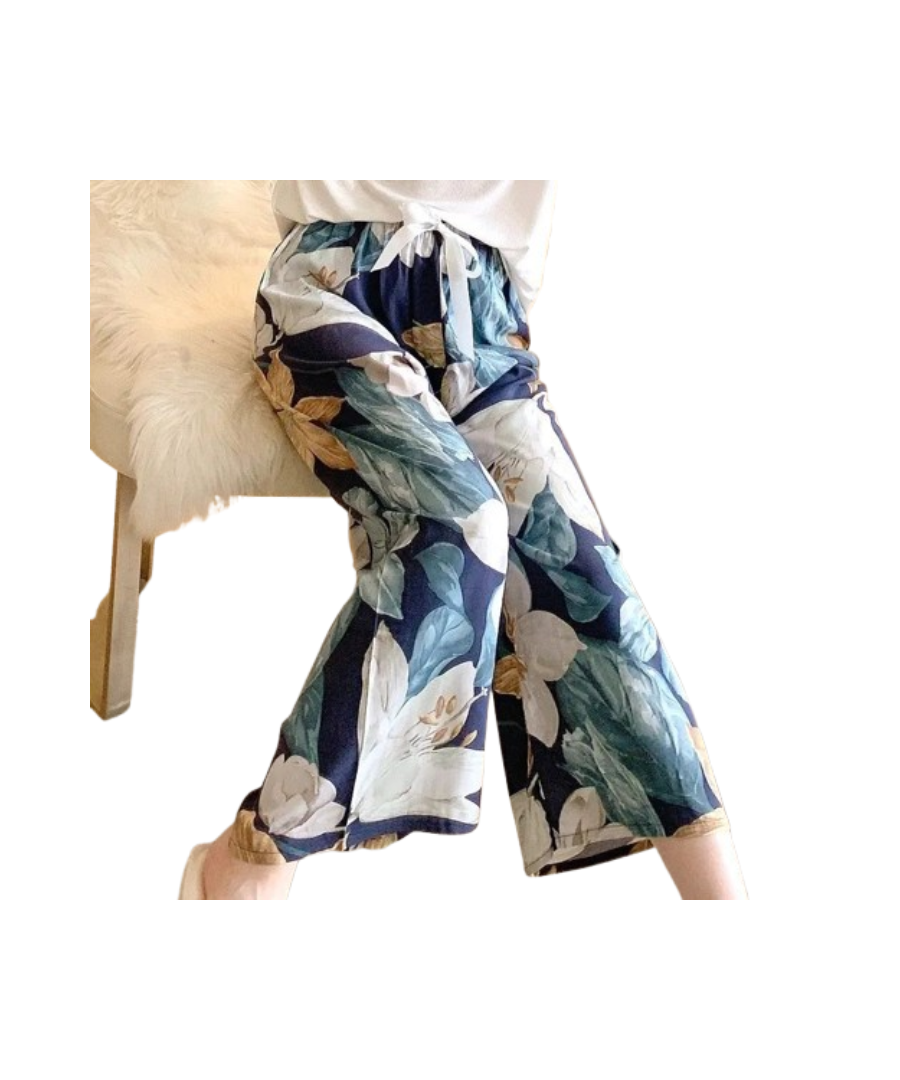 Pleated Floral Pants