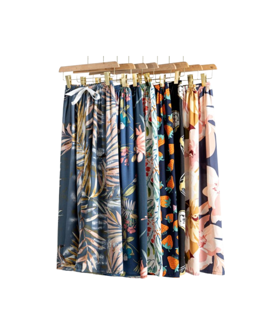 Pleated Floral Pants