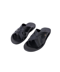 SLIPON CROSS BLACK MEN SANDALS