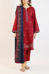 Printed Khaddar Stitched 3 Piece
